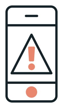 Düz biçimli basit cep telefonu simgesi