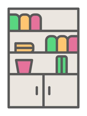 Dolap simgesi, vektör illüstrasyonu basit tasarım