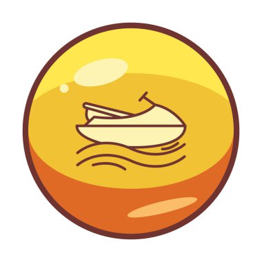 Deniz jeti kayağı ikonu. Web tasarımı için deniz jeti kayağı vektör simgesinin basit çizimi