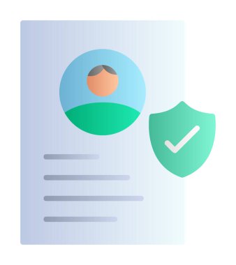 İşaretli işaret simgesi, vektör illüstrasyonlu profil belgesi