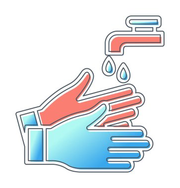 Elleri yıkama ikonu. özet çizimi