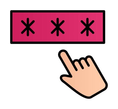 Parola web simgesi, vektör çizim