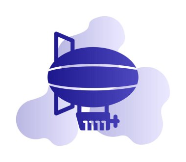 zeplin simgesi, beyaz arkaplanda izole edilmiş düz stil zeplin