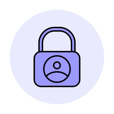 Kilit simgesi. Özel daire tasarımı. vektör illüstrasyonu.