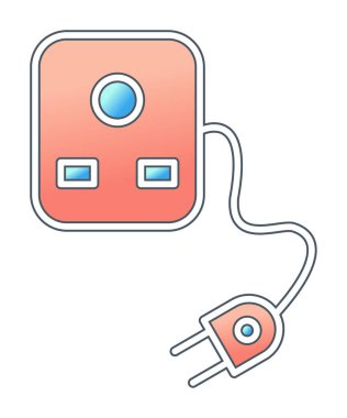 Fiş ve Soket, web simgesi basit tasarım 