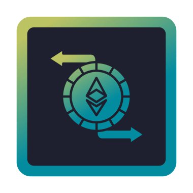 Ethereum Exchange web simgesi, vektör illüstrasyonu. ethereum işareti, kripto para birimi resmi