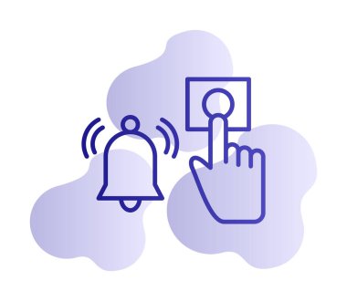 Acil durum alarm düğmesine basın Web simgesi, vektör illüstrasyonu 