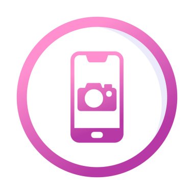 Akıllı telefon kamera simgesi, vektör illüstrasyonu 