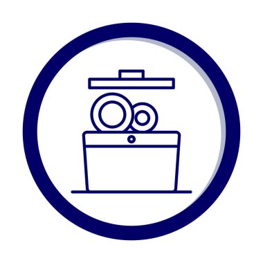 Bulaşık makinesi düz simgesi. Vektör çizim