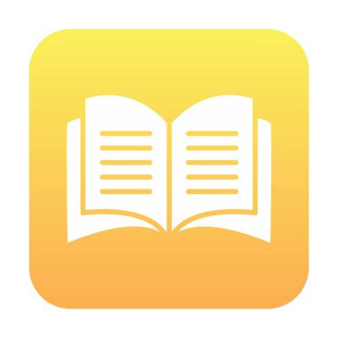 Basit Açık Kitap simgesi, vektör illüstrasyonu