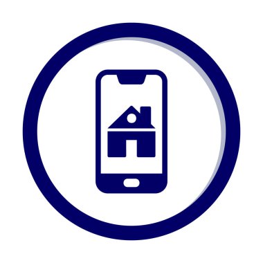 Akıllı telefon simgesinden ev denetimi, vektör illüstrasyon tasarımı