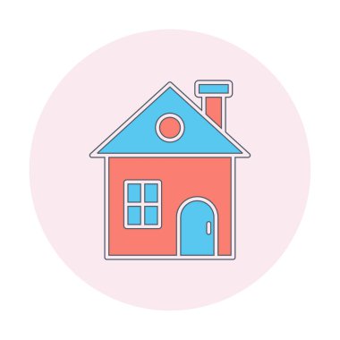 ev düz simge vektör çizim