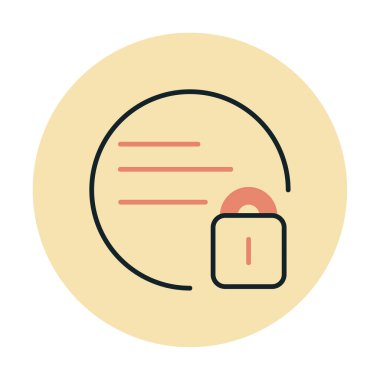 Asma kilit. Web simgesi basit illüstrasyon