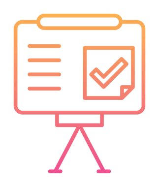 Beyaz arkaplan üzerindeki sunum tamamlanmış vektör illüstrasyonuName