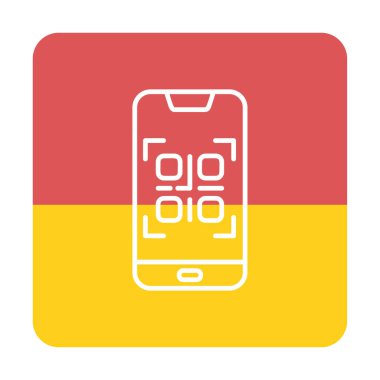 Basit Smartphone QR Kod simgesi, vektör illüstrasyonu