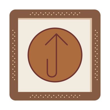 Yukarı ok simgesi, vektör illüstrasyonu, arayüz için düz tasarım 