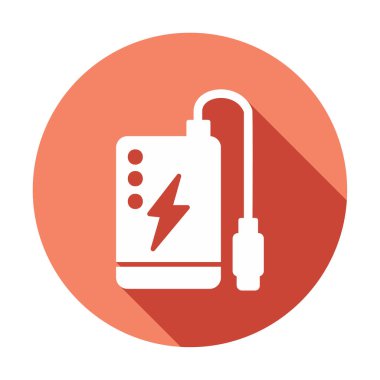 Power Bank web simgesi beyaz arkaplanda izole edildi