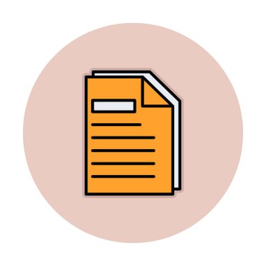 belge simgesi, vektör illüstrasyonu basit tasarım