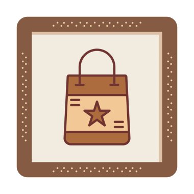 Alışveriş poşeti simgesi, vektör illüstrasyonu basit tasarım