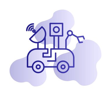 Ay Gezgini simgesi, vektör illüstrasyonu