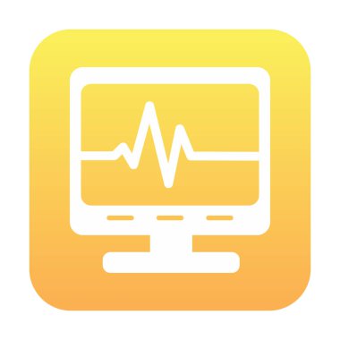 Ecg Okuma simgesi, vektör illüstrasyonu  