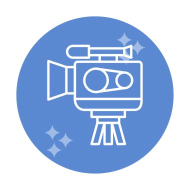 Video kamera. Web simgesi basit illüstrasyon 