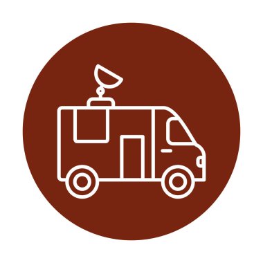 News Van düz vektör simgesi