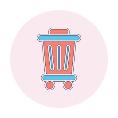 Çöp kutusu web simgesi, vektör illüstrasyonu