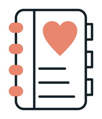 not defteri simgesi, vektör illüstrasyonu 