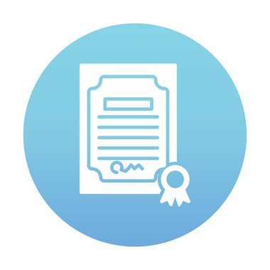 Sertifika vektör simgesi modern basit illüstrasyon 