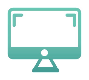 bilgisayar izleme simgesi, vektör illüstrasyonu basit tasarım