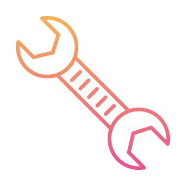 İngiliz anahtarı vektör simgesi, düz biçimli modern iş onarım araçları