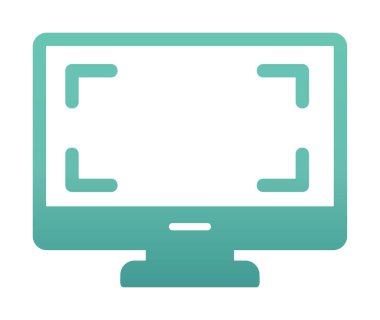 bilgisayar izleme simgesi, vektör illüstrasyonu basit tasarım