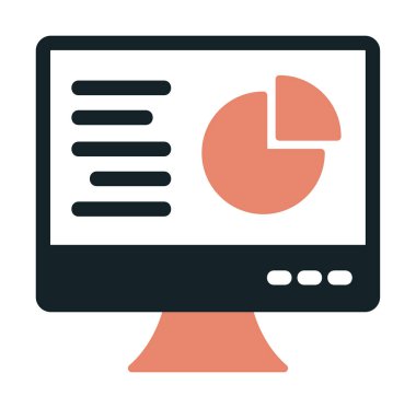 Çevrimiçi Pie Grafik ikonu vektör illüstrasyonu