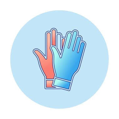 Saftey Eldivenleri ikon vektör çizimi