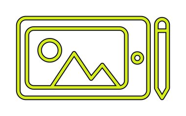 Grafik Tableti Web simgesi vektör çizimi