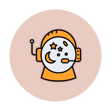 Beyaz arkaplanda Astronot Miğferi vektör çizimi