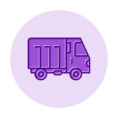 Web ve mobil uygulama tasarımınız için kamyon simgesi vektörü, kargo kamyonu logosu konsepti