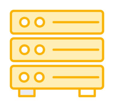 Sunucu simgesi tasarımı, vektör illüstrasyonu                