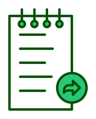 Notlar İleri Ağ simgesi, vektör illüstrasyonu