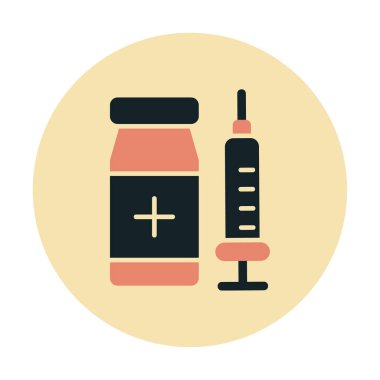 Basit Aşı Simgesi, vektör illüstrasyonu