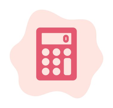 Hesap makinesi simgesi, beyaz arkaplanda renkli illüstrasyon