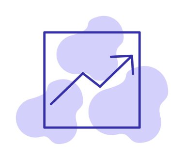 Basit iş ekonomisi grafik simgesi, vektör illüstrasyonu