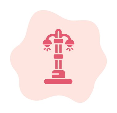 sokak ışığı çizgi simgesi, vektör illüstrasyonu