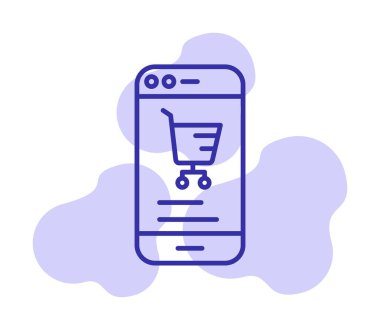 Basit Çevrimiçi Telefon Pazarlama simgesi, vektör illüstrasyonu