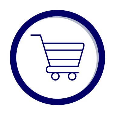 Alışveriş arabası simgesi, vektör çizimi basit tasarım