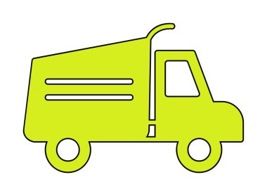 Web ve mobil uygulama tasarımınız için kamyon simgesi vektörü, kargo kamyonu logosu konsepti