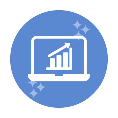 Dizüstü bilgisayarda basit büyüme grafiği, vektör illüstrasyonu