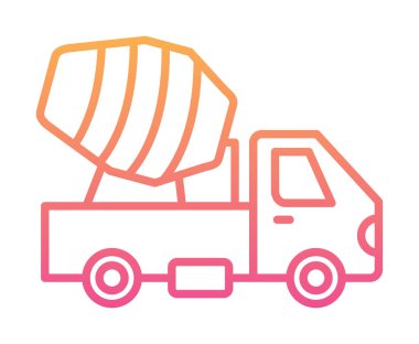 Çimento Kamyonu ikon vektör çizimi