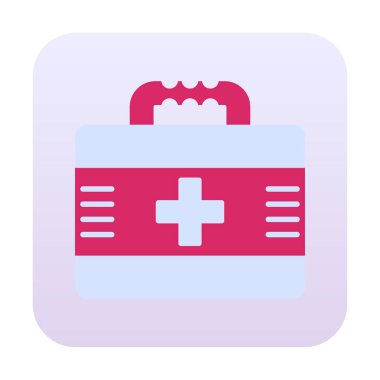 İlk yardım çantası simgesi. Acil durumlar için tıbbi ekipman